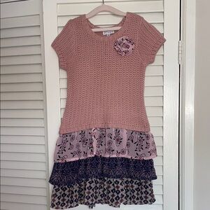 Blueberi Boulevard Blush and Navy Floral Dress